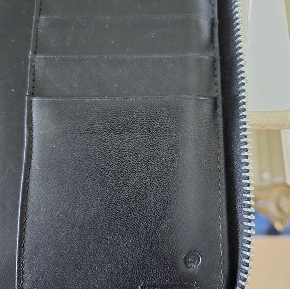 Coach Travel Passport Wallet Black Long Zipper Pockets Card Holders Slim - Picture 6 of 13